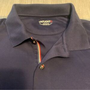 UNTUCKit Mens Wrinkle Free Polo Shirt Navy Blue Size MEDIUM NWOT